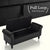 Storage Ottoman Stool Arm Bench Seat 132cm Velvet BLACK