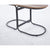 3 Piece Set Coffee Table & Ottoman Wood Side End Table Industrial - GREY