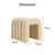Ridge Arch Ottoman Stool Teddy Fleece Fabric Foot Rest 45cm BEIGE