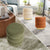 Round Stacked Ottoman Stool Teddy Fleece Fabric Foot Rest 38cm BEIGE