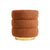 Round Stacked Ottoman Stool Teddy Fleece Fabric Foot Rest 38cm ORANGE