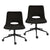 2 Set Office Desk Chair - Loop Yarn Fabric Home Swivel Chair Cut-Out Seat HALO BLACK