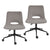 2 Set Office Desk Chair - Loop Yarn Fabric Home Swivel Chair Cut-Out Seat HALO GREY