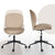 Office Desk Chair - Velvet Armless Swivel Study Seat OVOID PALE KHAKI