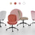 Office Desk Chair - Linen Fabric Armless Swivel Study Seat OVOID EARTHY RED