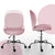 Office Desk Chair - Velvet Armless Swivel Study Seat OVOID PINK