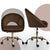 Office Desk Chair - Velvet Home Office Swivel Computer Seat COVE BROWN