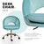 Office Desk Chair - Velvet Home Office Swivel Computer Seat COVE BLUE