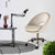 Office Desk Chair - Velvet Home Office Swivel Computer Seat COVE CREAM