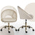 Office Desk Chair - Velvet Home Office Swivel Computer Seat COVE CREAM