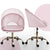 Office Desk Chair - Velvet Home Office Swivel Computer Seat COVE PINK