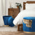 3 Piece Set Storage Ottoman - Blanket Box Velvet Padded Bench Stool FAYE BLUE