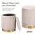 2X Side Table Storage Ottoman - Velvet Stool MIRA Cream