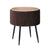 Side Table Storage Ottoman - Velvet Padded Stool Vanity Footstool CLEO BROWN