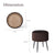 Side Table Storage Ottoman - Velvet Padded Stool Vanity Footstool CLEO BROWN