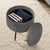 Side Table Storage Ottoman - Velvet Padded Stool Vanity Footstool CLEO GREY