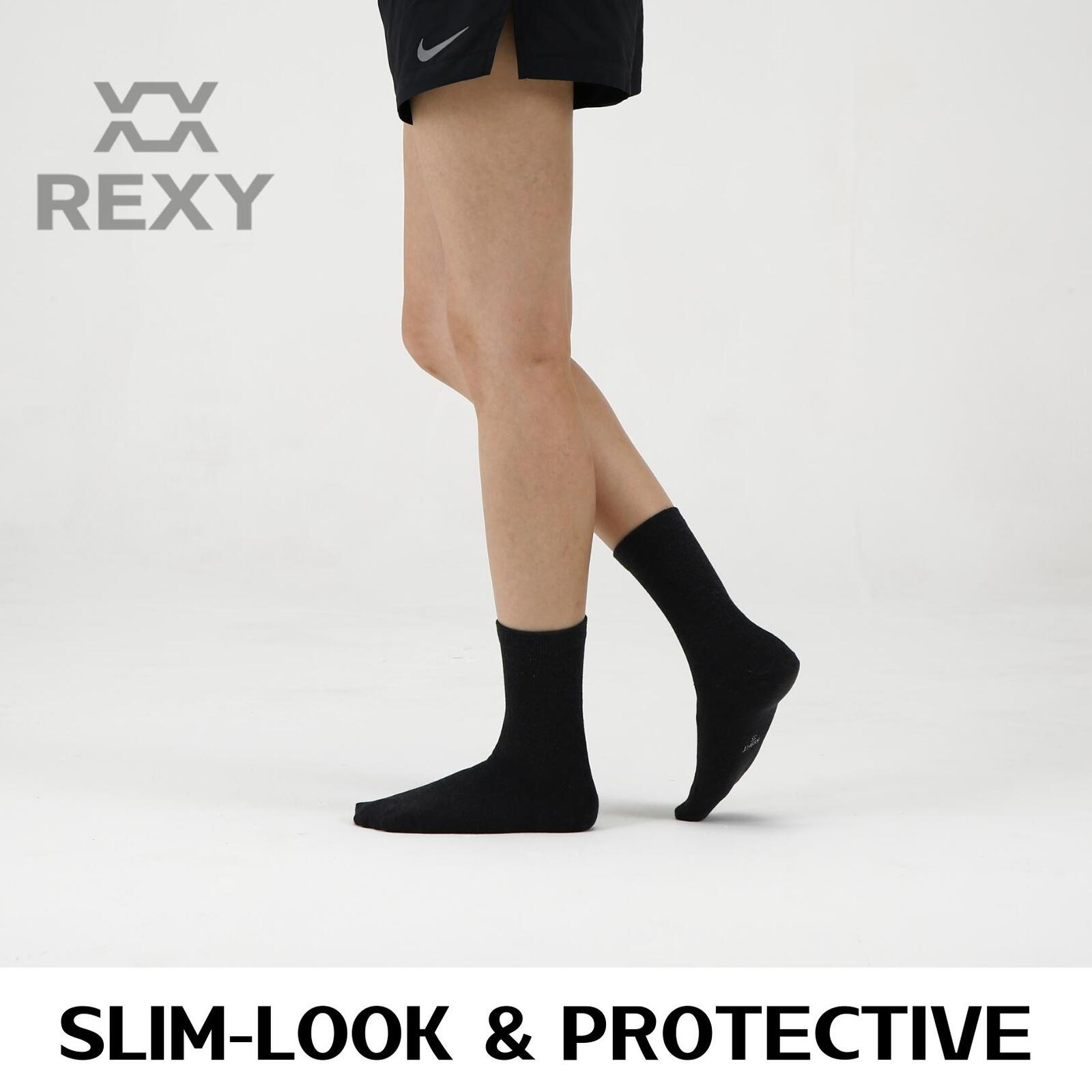 10X Rexy 3D Seamless Crew Socks Large Slim Breathable BLACK