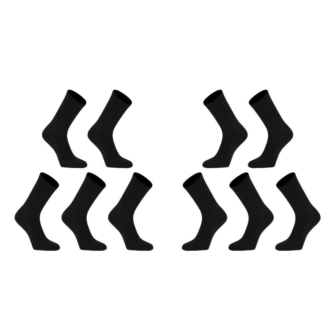 10X Rexy 3D Seamless Crew Socks Medium Slim Breathable BLACK