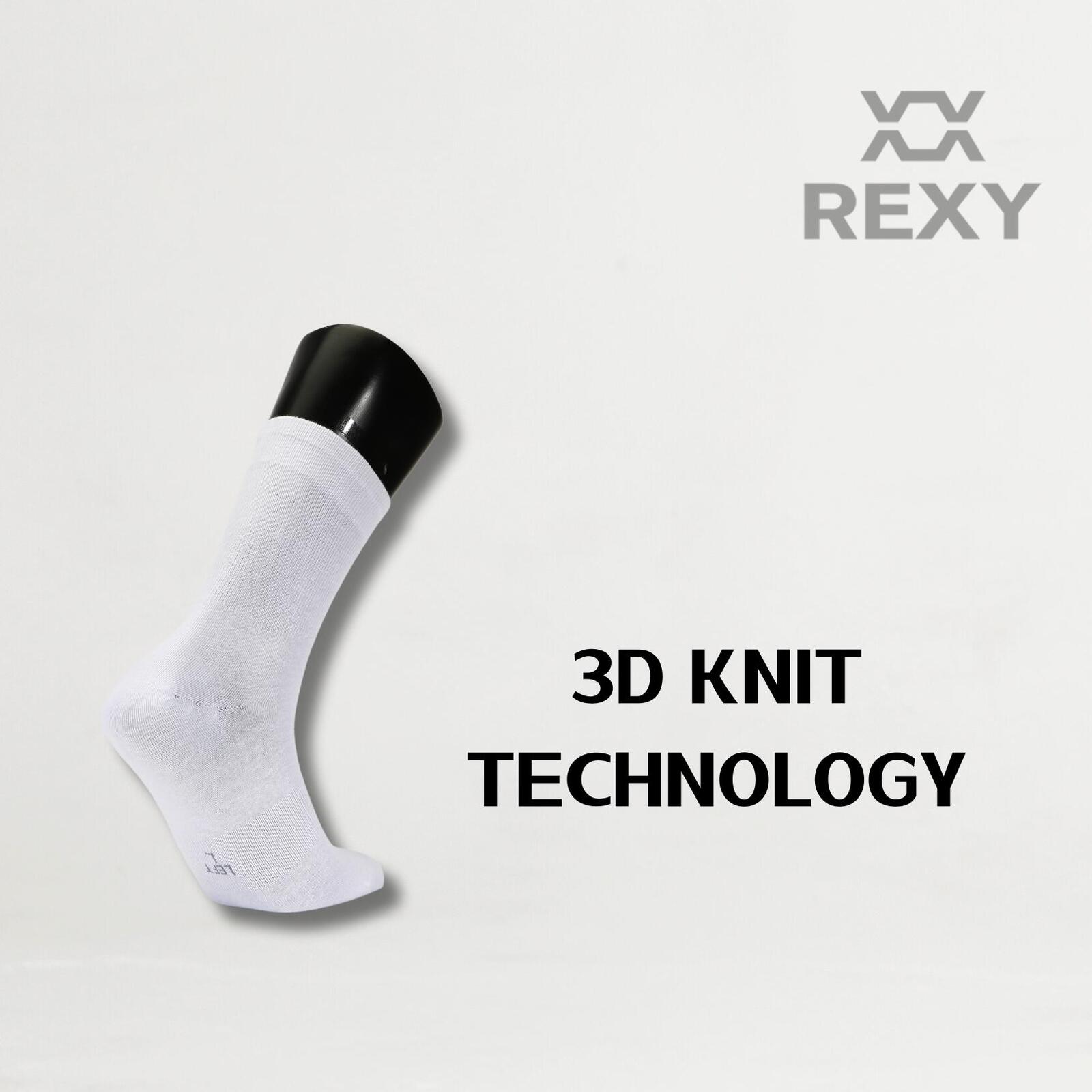 10X Rexy 3D Seamless Crew Socks Small Slim Breathable WHITE