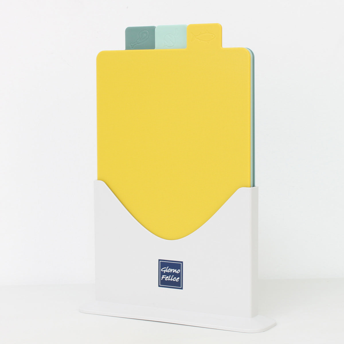 Index Cutting Board Set 3P with a Holder Kitchen Stand Fish Chopping Board