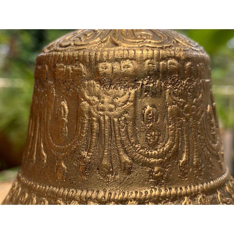 Brass Bell 6 inch Buddhist Nepal Tibetan Prayer Bell Meditation Stress Relief or Sound Therapy