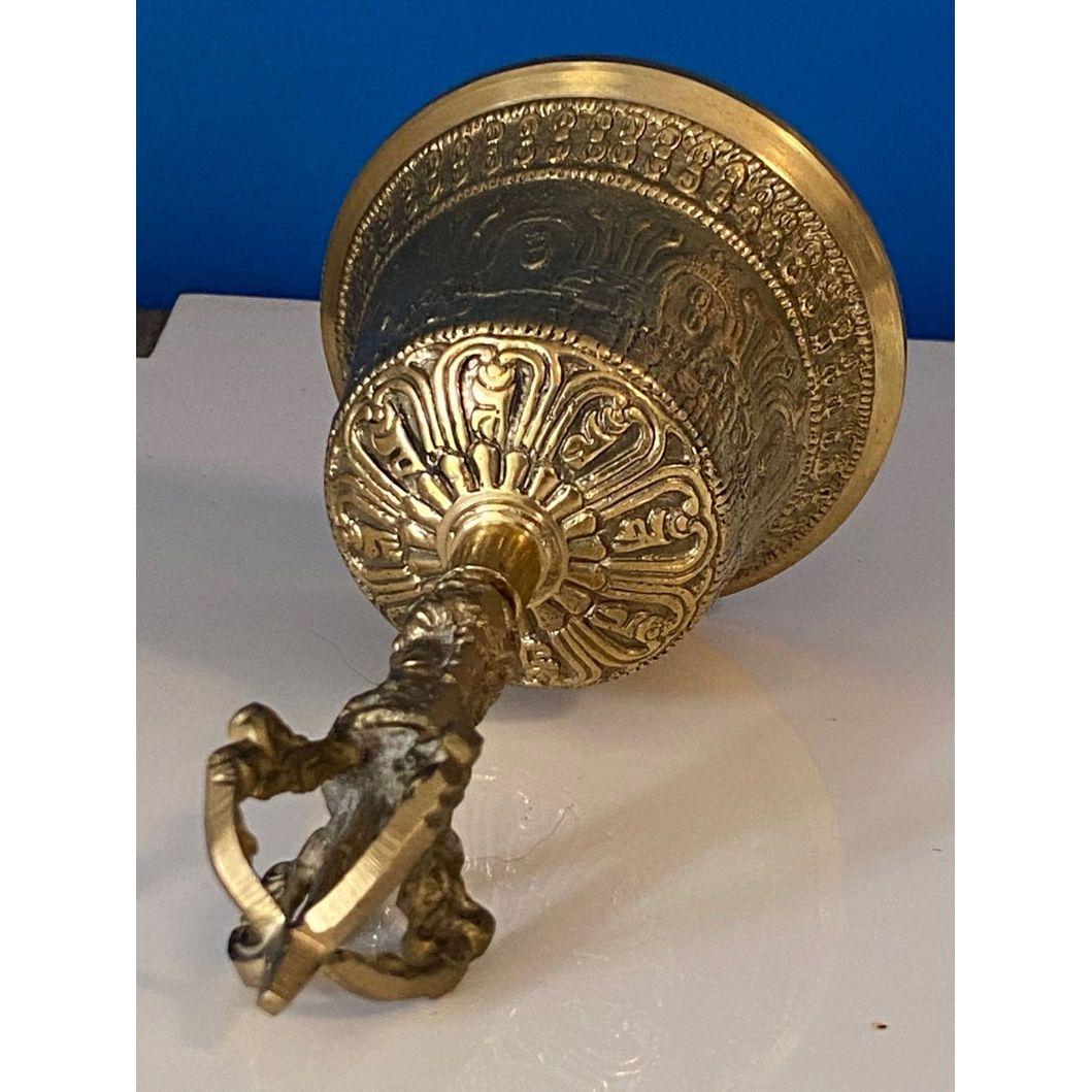 Brass Bell 6 inch Buddhist Nepal Tibetan Prayer Bell Meditation Stress Relief or Sound Therapy