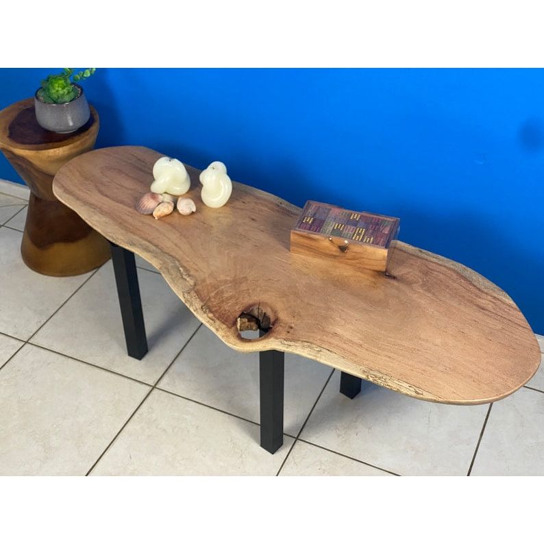 Coffee side table Silky Oak handmade with legs