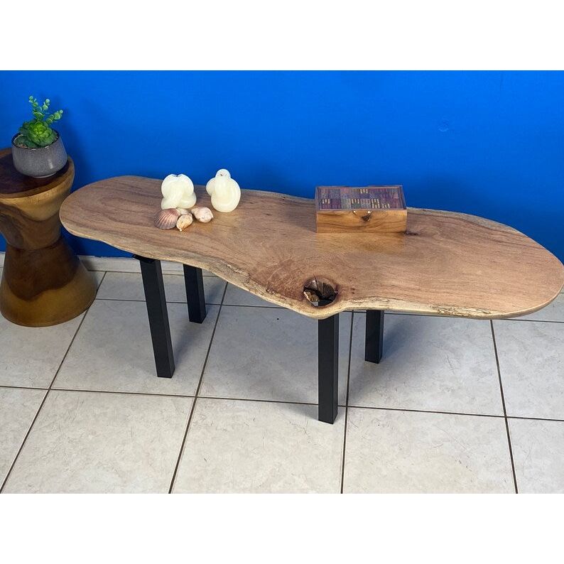 Coffee side table Silky Oak handmade with legs