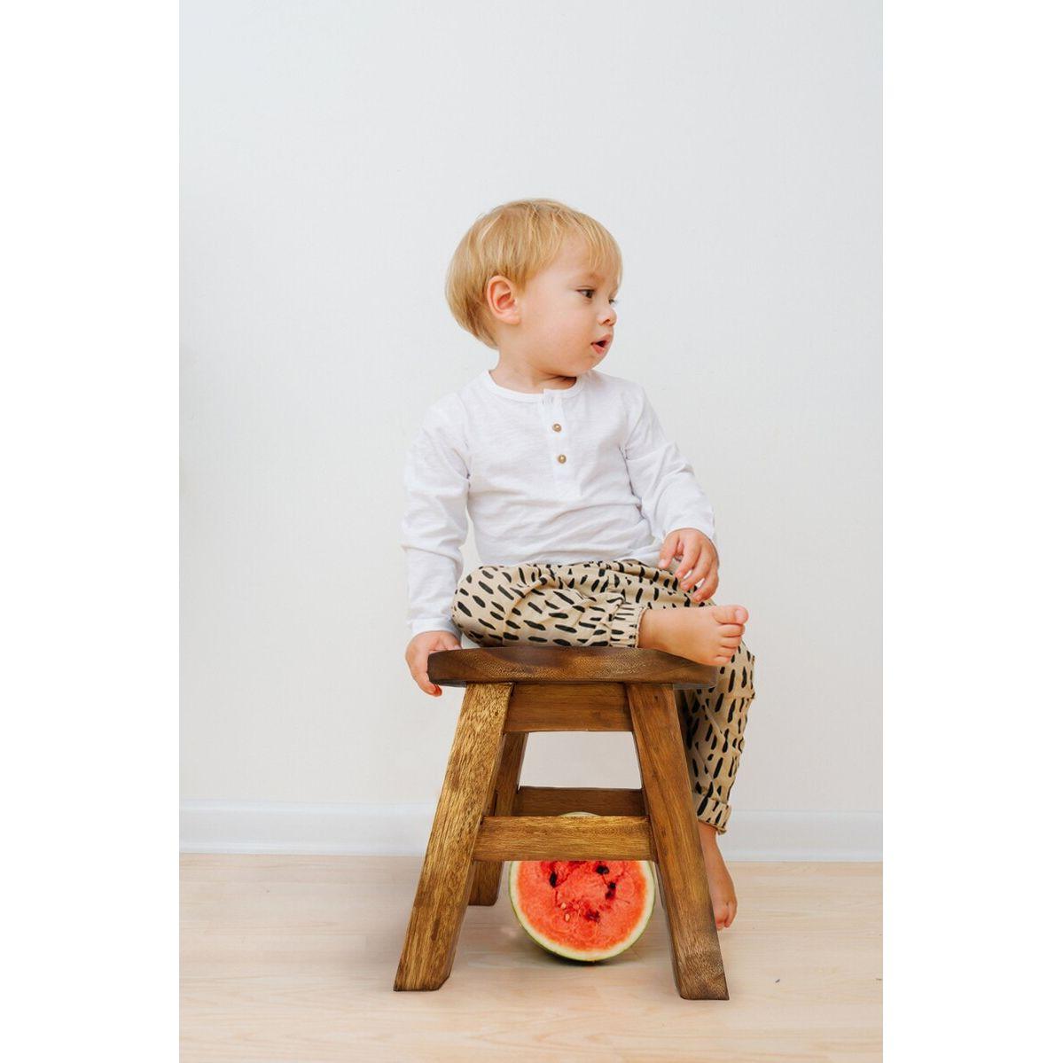 Hand Carved Children's Chair Stool Wooden Train Locomotive Theme