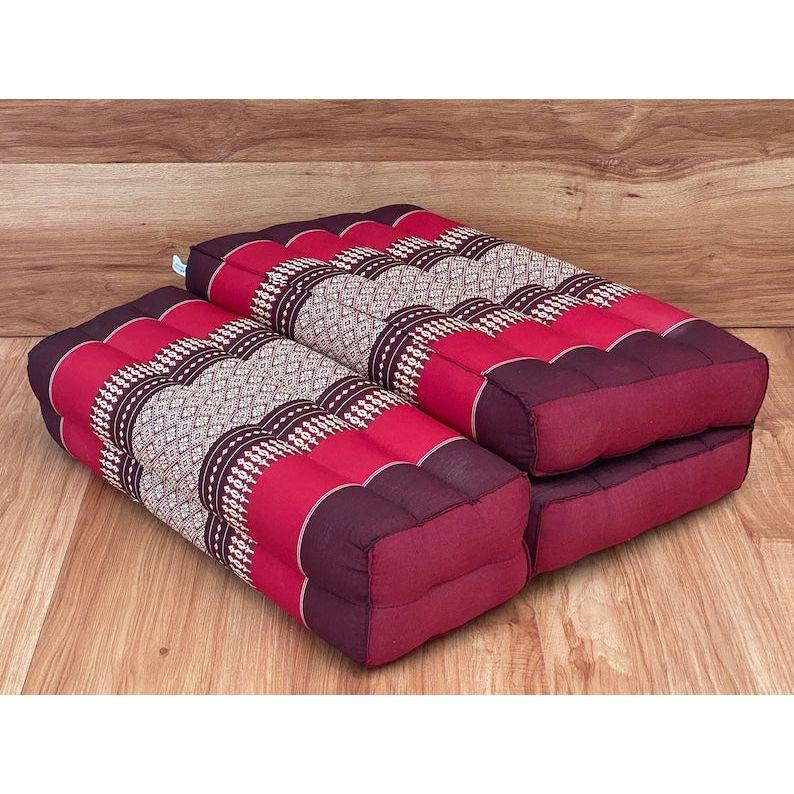 Mothers day gift Meditation Cushion Set Blue Medium Size-RED3-Fold Zafu