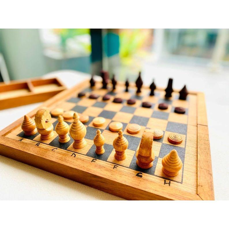 Mothers day gift Wooden Makruk traditional Thai Chess Set