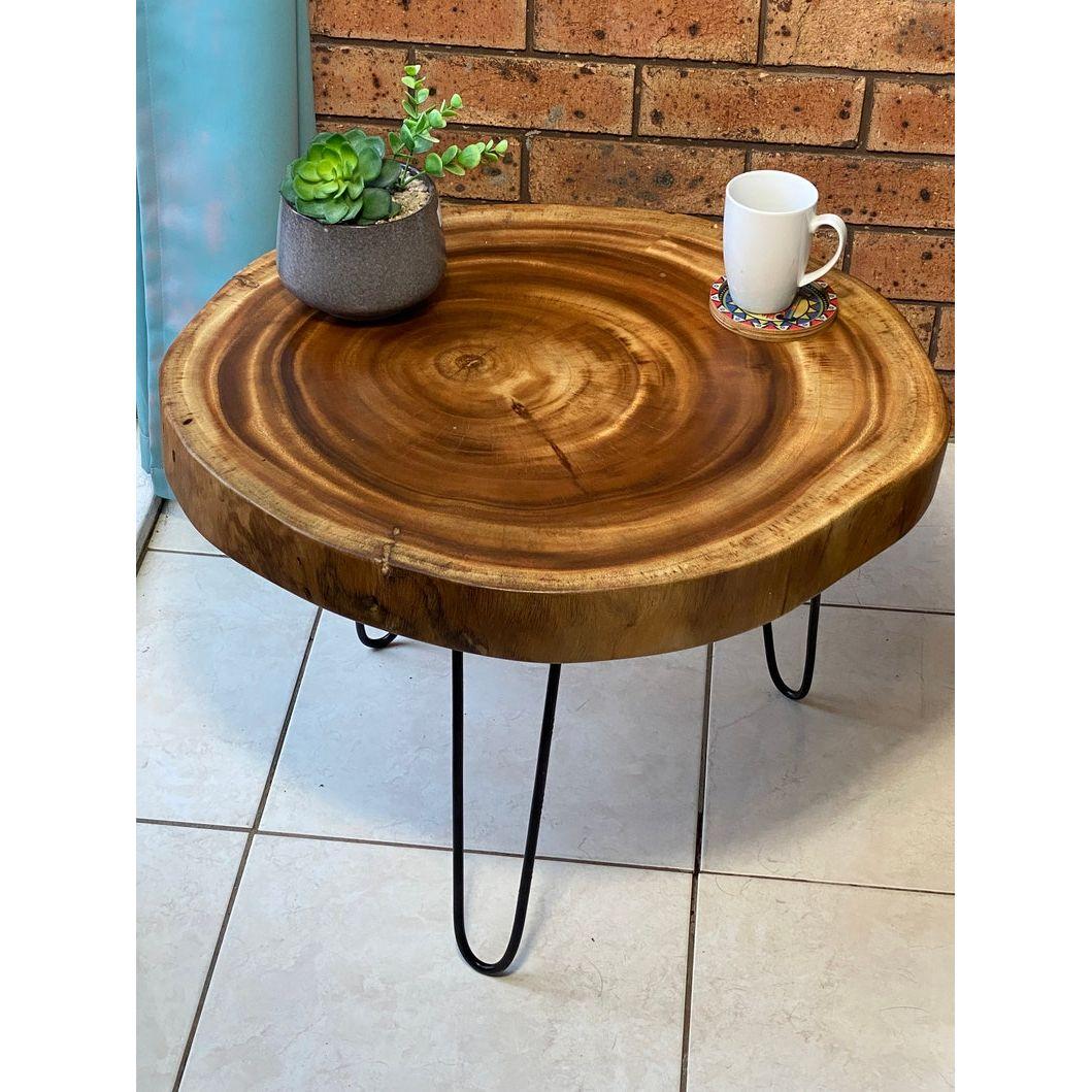 Round Raintree Wood Live Edge Coffee Table