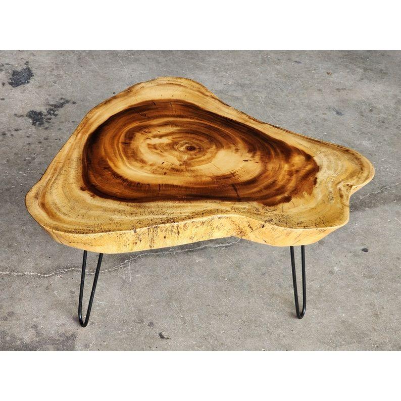 Round Raintree Wood Live Edge Coffee Table