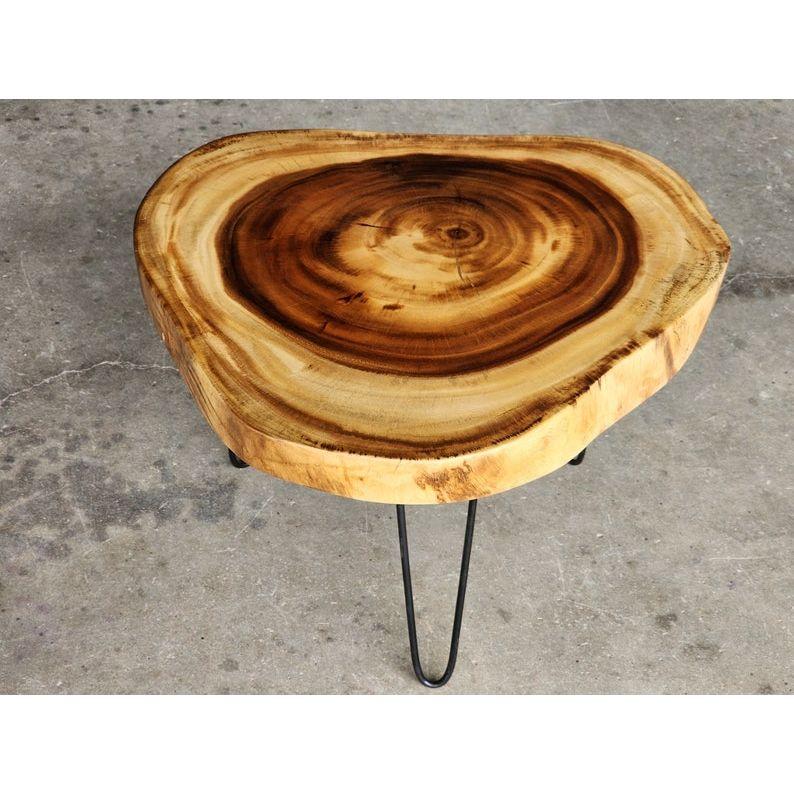 Round Raintree Wood Live Edge Coffee Table