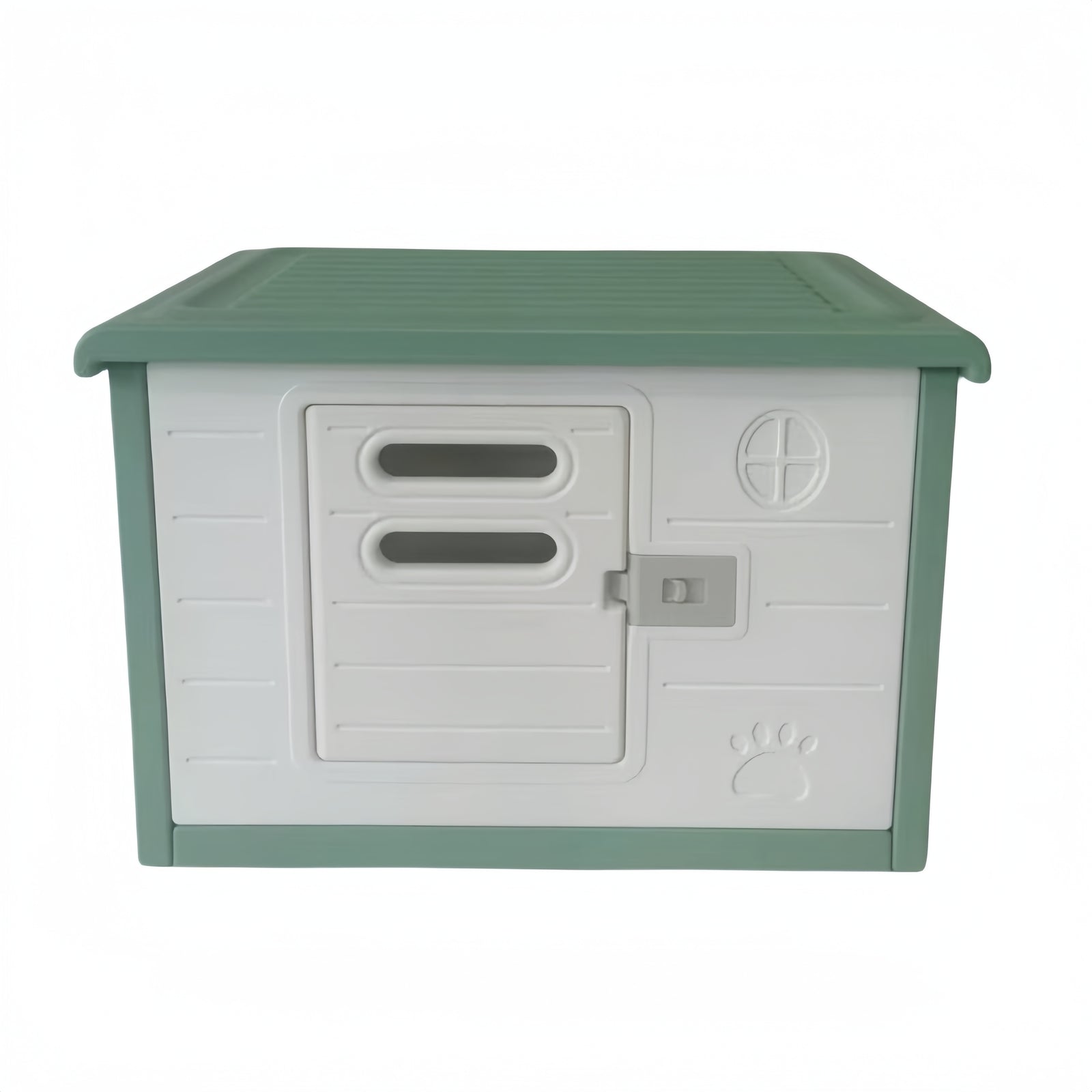 YES4PETS Small Plastic Pet Dog Puppy Cat House Kennel With Door Green