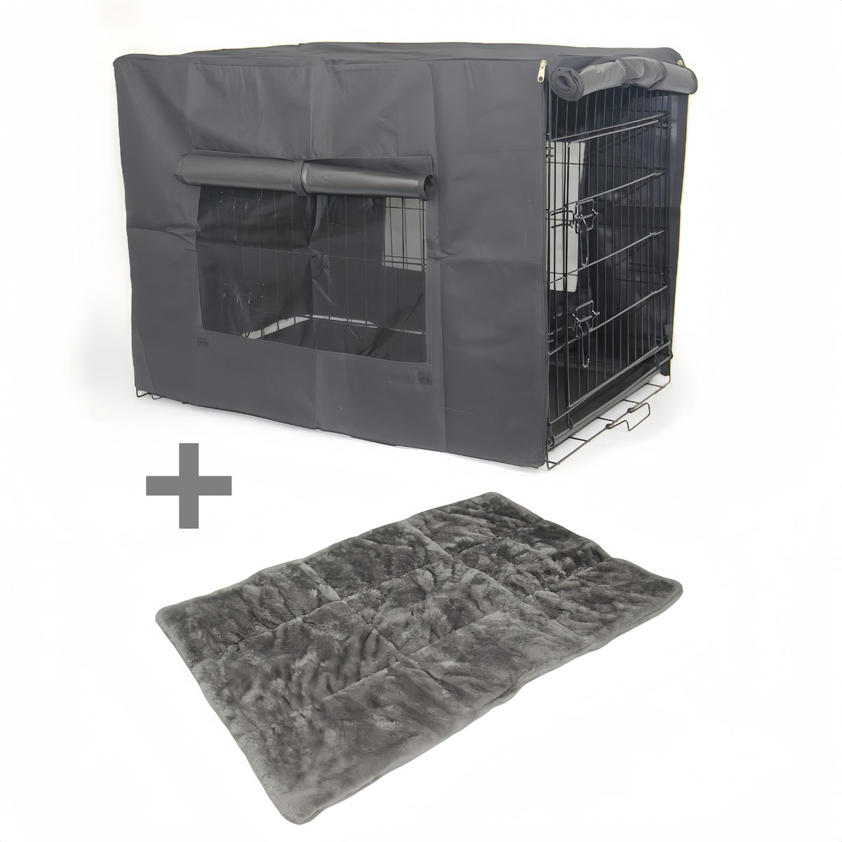 YES4PETS 30&#39; Portable Foldable Dog Cat Rabbit Collapsible Crate Pet Cage with Cover Mat