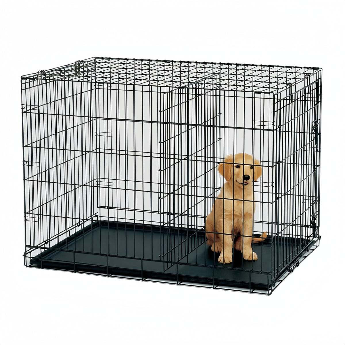 YES4PETS 30&#39; Collapsible Metal Dog Rabbit Crate Cage Cat Carrier With Divider