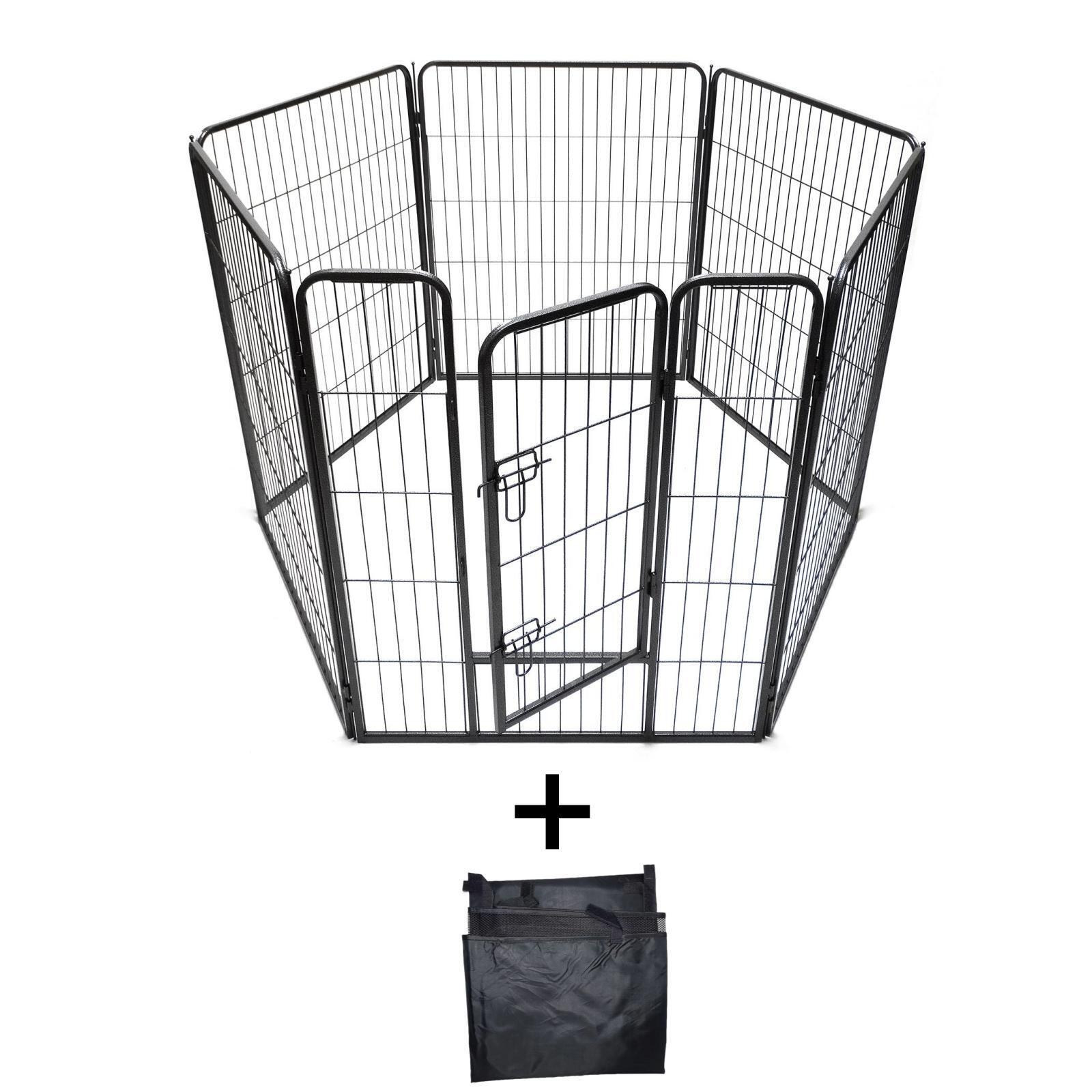 YES4PETS 6 Panels 100 cm Heavy Duty Pet Dog Cat Puppy Rabbit Exercise Playpen Fence Extension With Cover