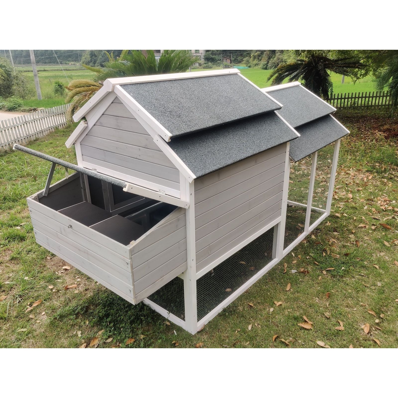 YES4PETS 230 CM XL Chicken Coop Rabbit Hutch Guinea Pig Cage Ferret House