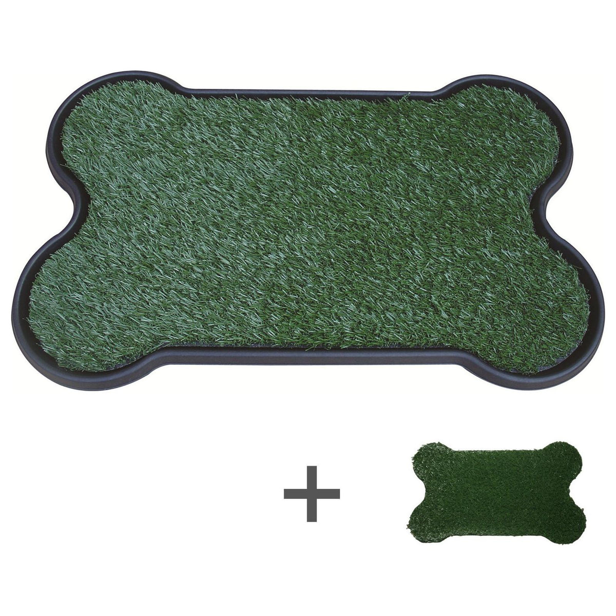 YES4PETS Dog Puppy Toilet Grass Potty Training Mat Loo Pad Bone Shape Indoor with 2 grass