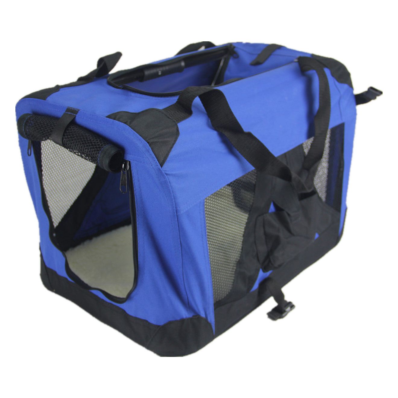 YES4PETS Medium Portable Foldable Dog Cat Rabbit Soft Crate Carrier-Blue