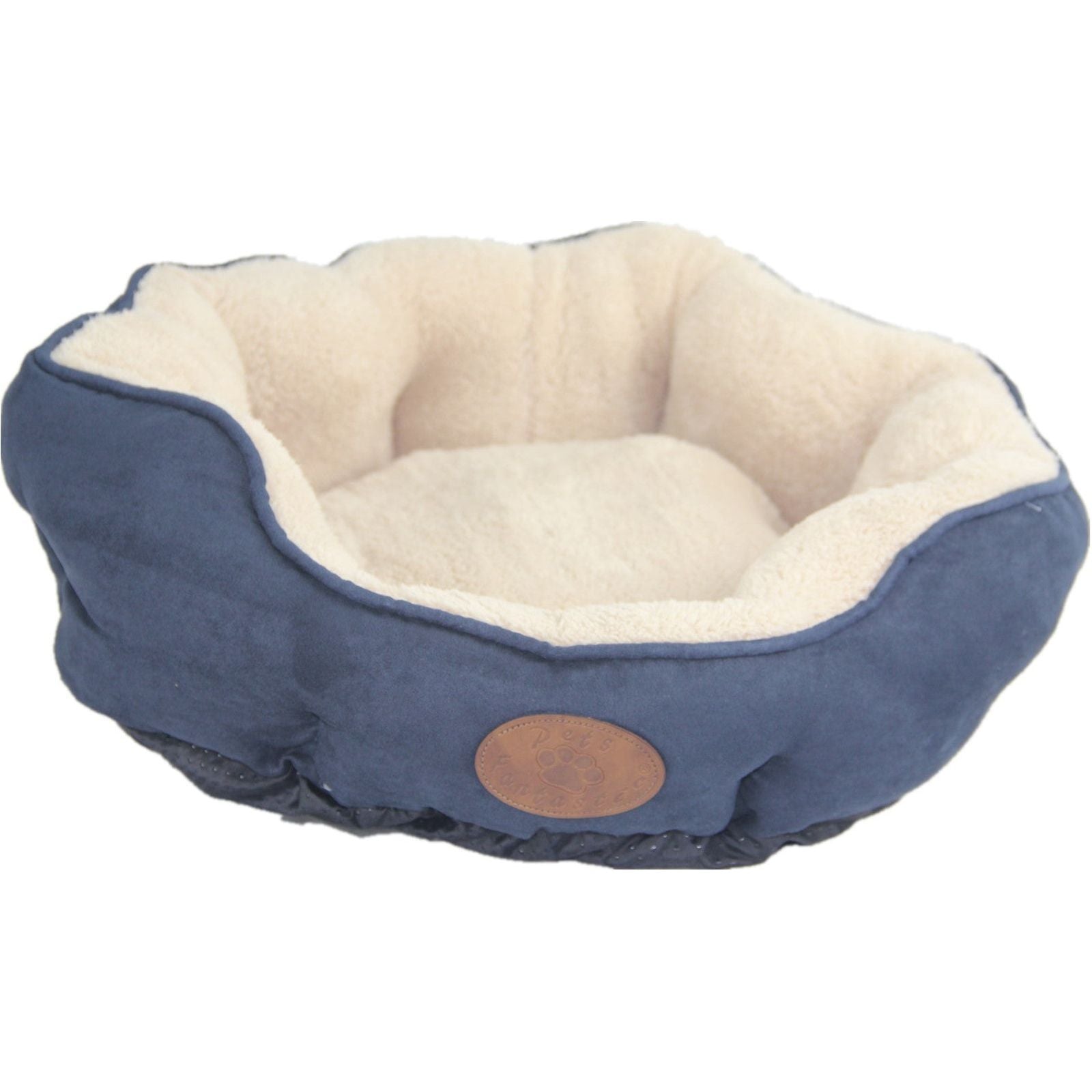 YES4PETS Washable Blue / Grey Fleece Soft Pet Dog Cat Bed-Medium