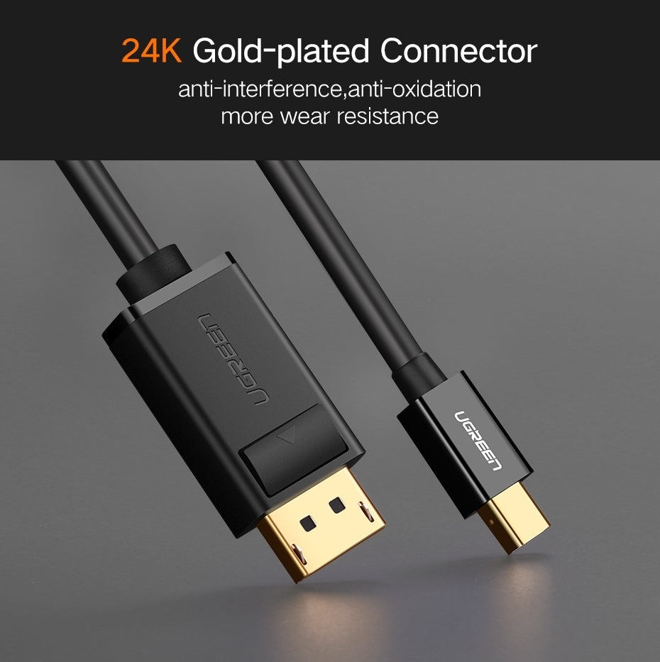 UGREEN 10477 Mini DisplayPort Male to DisplayPort Male 1.5m