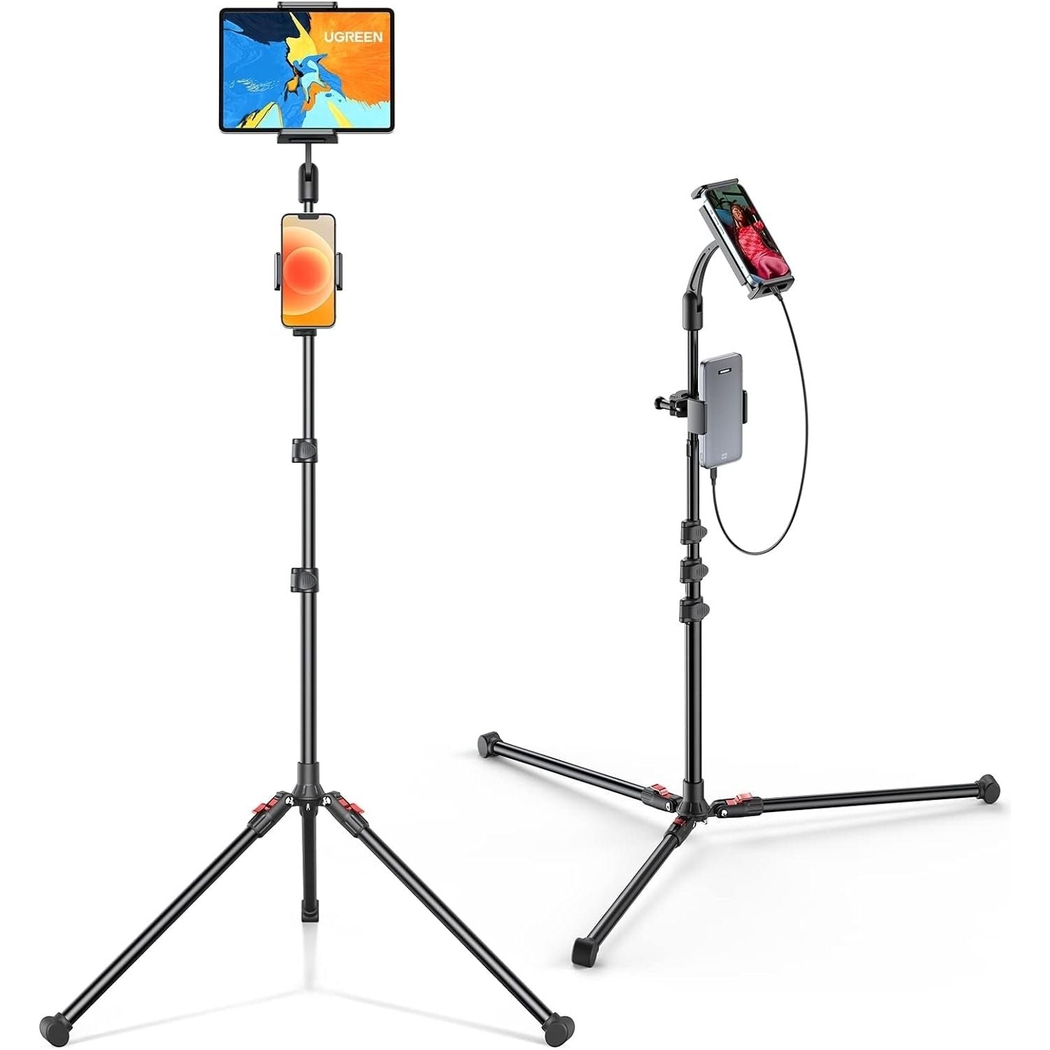 UGREEN 15647 2-in-1 Tablet (Max 12.9 inch) + Phone (Max 7.2 inch) Tripod Stand