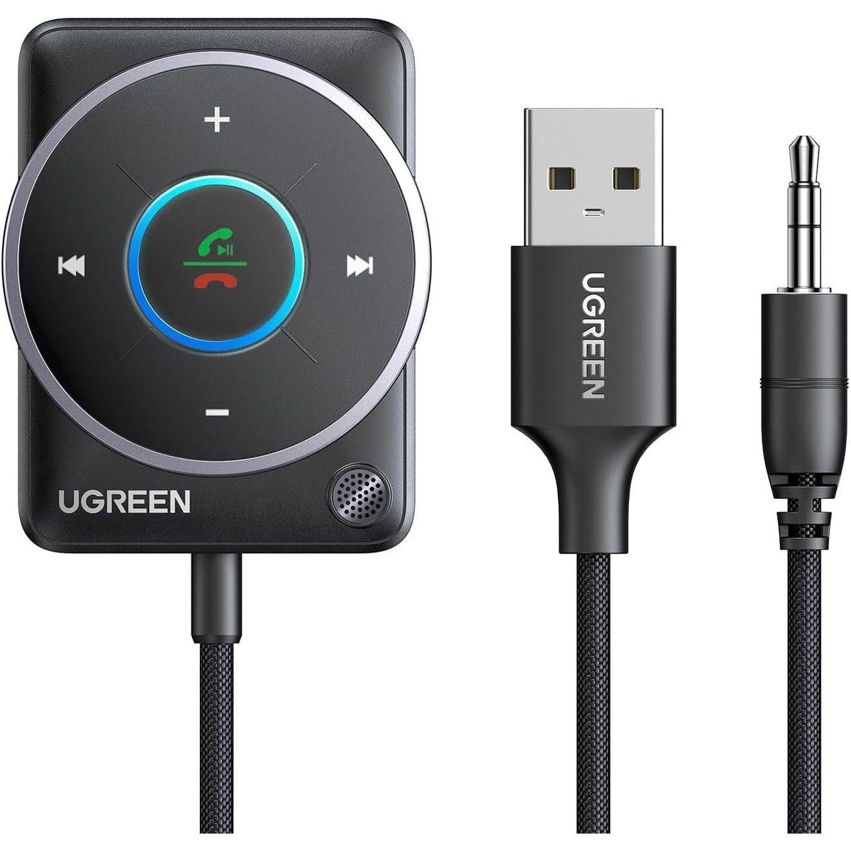 UGREEN 35002 Bluetooth 5.4 Aux Car Adapter (Enhanced Connection & Noise Cancellation)