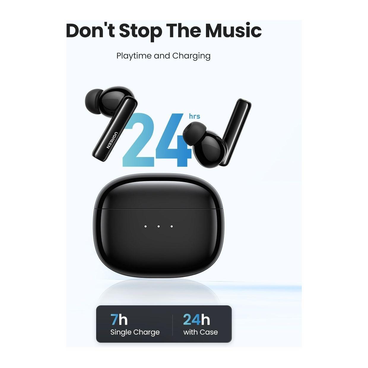 UGREEN 90401 HiTune T3 Active Noise-Cancelling Wireless Earbuds (Black)