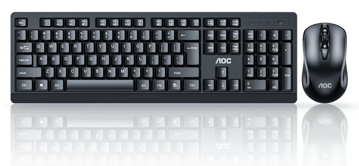AOC KM210B/97 Home &amp; Office Wireless Keyboard &amp; Mouse Combo 2.4G USB Black