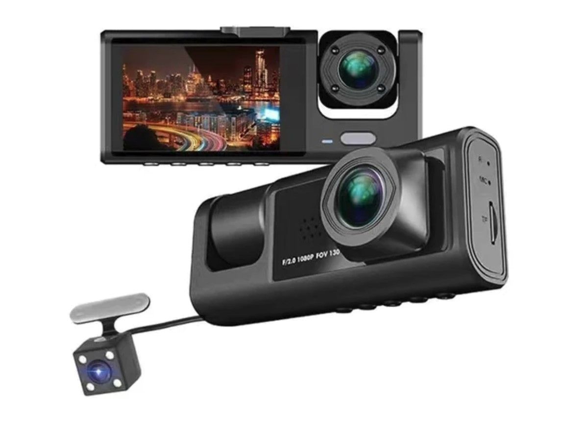 BDI C309 3-Camera 1080P Front &amp; 720P Inside 2 Inch Screen + 480P Back Dash Cam