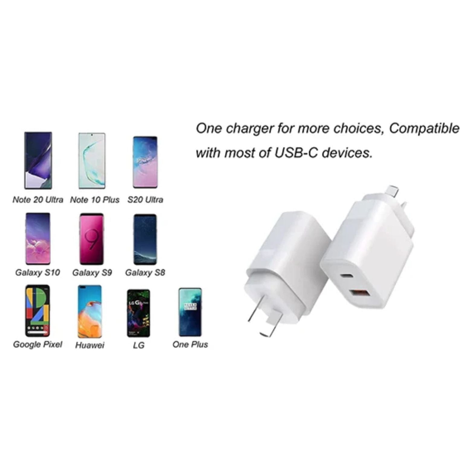 BDI 25W PD Quick Charger AU plug with USB-A and Type-C Ports