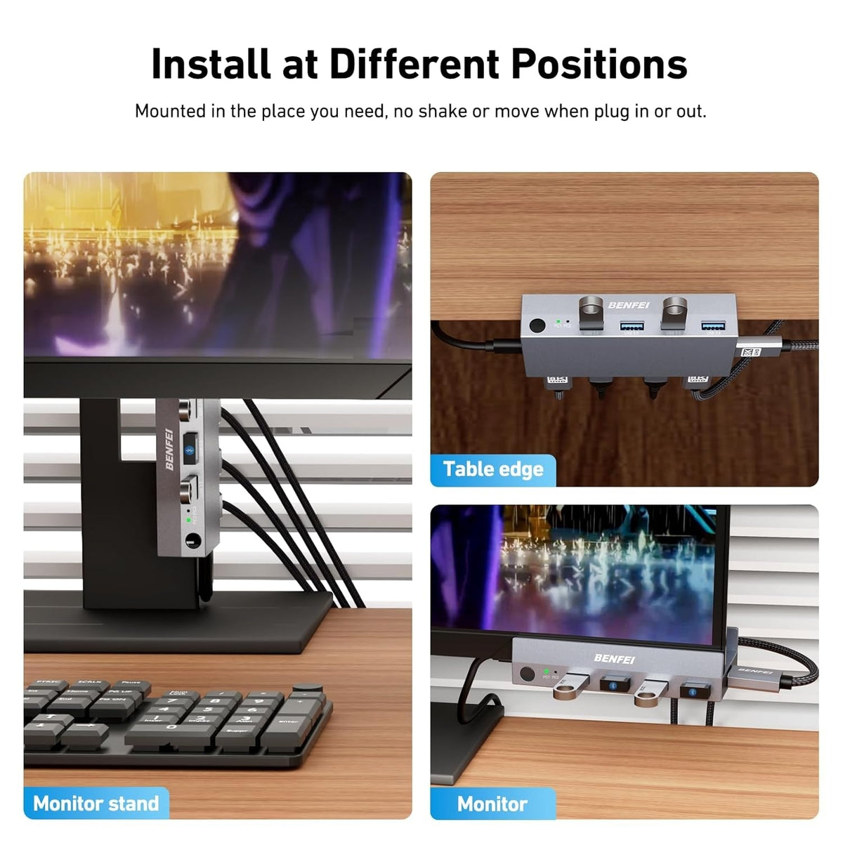 BENFEI 000355GY USB 3.0 HDMI KVM Switch(8K@60Hz) with 4 USB 3.0 Ports for 2 Computers Sharing Monitor Keyboard Mouse